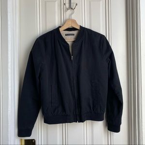 Brandy Melville Black Faux Sherpa Lined Bomber